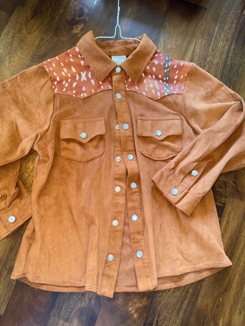 Velvet fawn button up